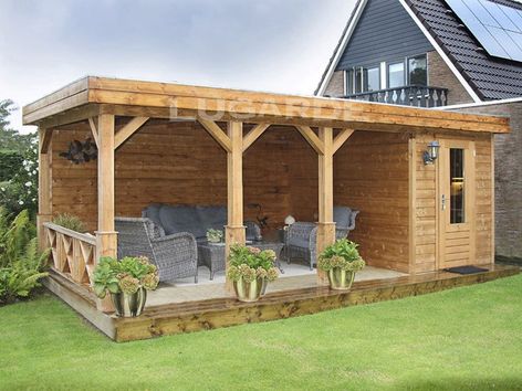 Lugarde Prima Alex flat roof summerhouse with canopy 