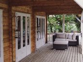 Log cabin holiday home with veranda