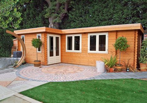 Bordeaux flat roof  log cabins from Lugarde