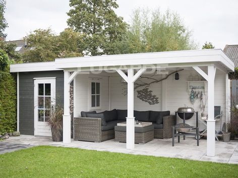 Lugarde Prima race flat roof summerhouse with canopy 