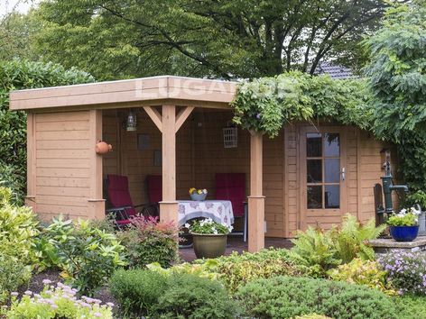 Lugarde Prima Lily flat roof summerhouse with canopy 