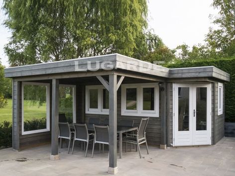 Lugarde Prima Logan flat roof summerhouse with canopy