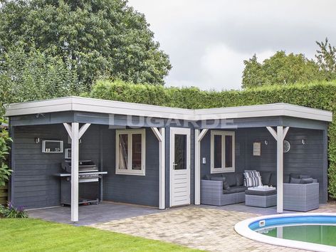 Lugarde Prima Lola flat roof summerhouse with two canopies