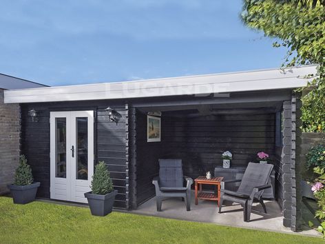 Lugano flat roof log cabins from Lugarde