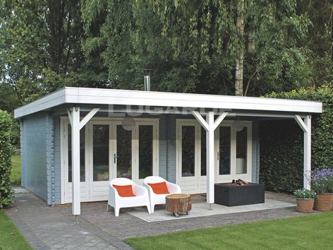 Lund flat roof log cabins from Lugarde